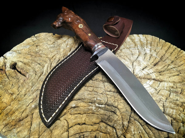 Wolf Head Handcrafted Hunting And Camping Knife | Ottoman Swords
